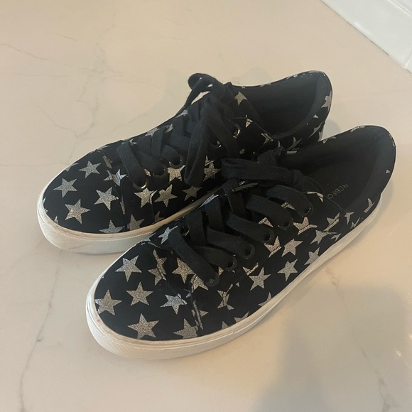 Rebecca Minkoff Platform Metallic Star Sneakers size 8.5 - Picture 3 of 9